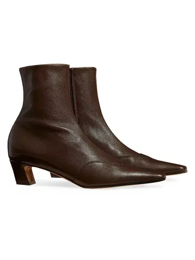 Khaite Women's Nevada 40MM Leather Ankle Boots - Dark Brown | Thumbnail 2 Khaite Women's Nevada 40MM Leather Ankle Boots - Dark Brown | Thumbnail 2