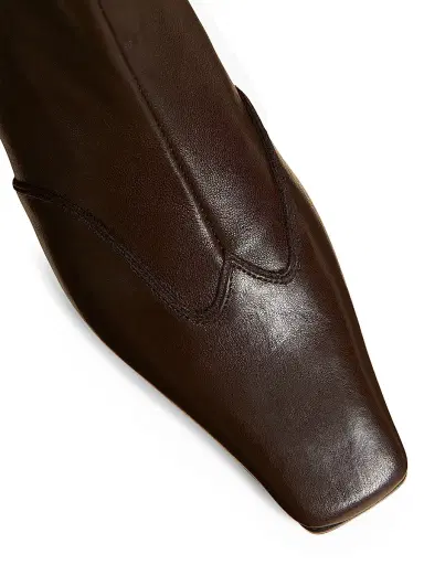 Khaite Women's Nevada 40MM Leather Ankle Boots - Dark Brown | Thumbnail 4 Khaite Women's Nevada 40MM Leather Ankle Boots - Dark Brown | Thumbnail 4
