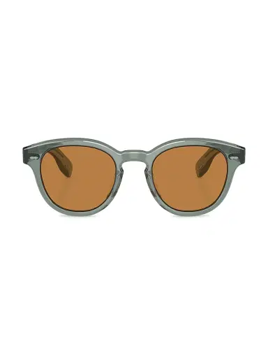 Oliver Peoples Women's Cary Grant Pillow 50MM Round Sunglasses - Transparent Blue Grey Orange | Thumbnail 2 Oliver Peoples Women's Cary Grant Pillow 50MM Round Sunglasses - Transparent Blue Grey Orange | Thumbnail 2