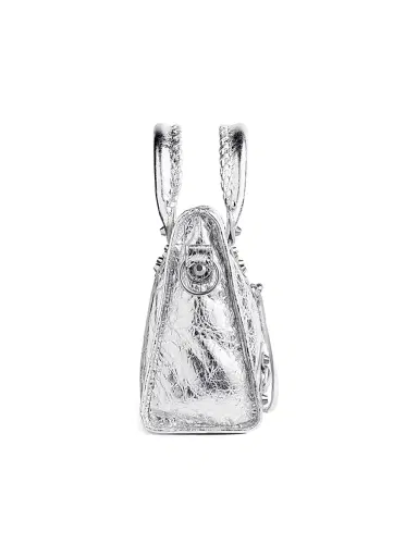 Balenciaga Women's Le City Top Handle Metallized Bag - Silver | Thumbnail 5 Balenciaga Women's Le City Top Handle Metallized Bag - Silver | Thumbnail 5