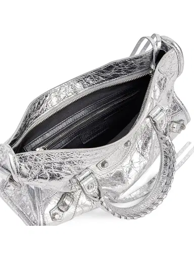 Balenciaga Women's Le City Top Handle Metallized Bag - Silver | Thumbnail 7 Balenciaga Women's Le City Top Handle Metallized Bag - Silver | Thumbnail 7