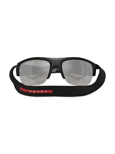 Prada Men's Pillow 69MM Sunglasses - Grey Mirror | Thumbnail 5 Prada Men's Pillow 69MM Sunglasses - Grey Mirror | Thumbnail 5