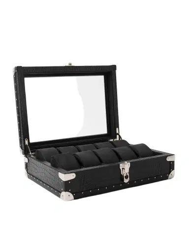 Rapport London 10-Piece Croc-Effect Leather Watch Box - Men | Thumbnail 1 Rapport London 10-Piece Croc-Effect Leather Watch Box - Men | Thumbnail 1