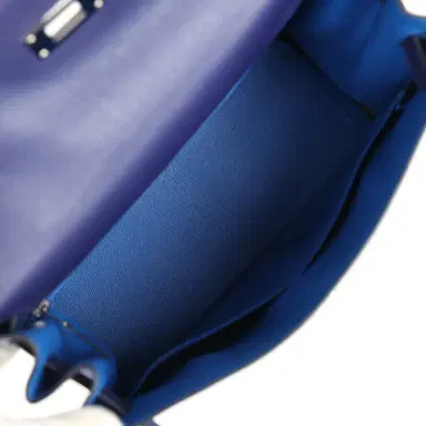 HERMÈS Pre-owned Hermes Kelly Retourne 28 Bleu Encre Verso Evercolor Palladium Hardware | Thumbnail 8 HERMÈS Pre-owned Hermes Kelly Retourne 28 Bleu Encre Verso Evercolor Palladium Hardware | Thumbnail 8