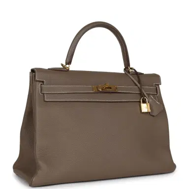 HERMÈS Pre-owned Hermes Kelly Retourne 35 Etoupe Togo Gold Hardware | Thumbnail 2 HERMÈS Pre-owned Hermes Kelly Retourne 35 Etoupe Togo Gold Hardware | Thumbnail 2