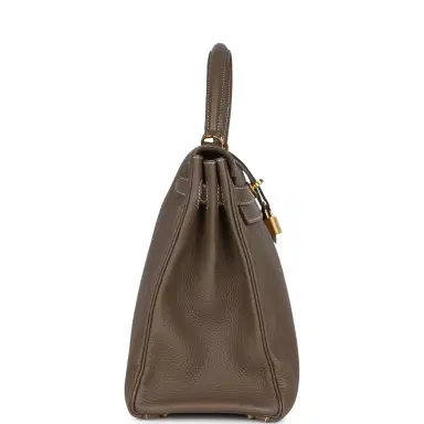 HERMÈS Pre-owned Hermes Kelly Retourne 35 Etoupe Togo Gold Hardware | Thumbnail 3 HERMÈS Pre-owned Hermes Kelly Retourne 35 Etoupe Togo Gold Hardware | Thumbnail 3