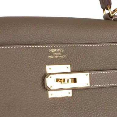 HERMÈS Pre-owned Hermes Kelly Retourne 35 Etoupe Togo Gold Hardware | Thumbnail 7 HERMÈS Pre-owned Hermes Kelly Retourne 35 Etoupe Togo Gold Hardware | Thumbnail 7