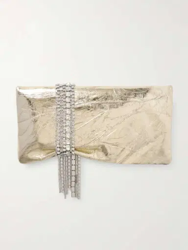 Jimmy Choo Zandra Embellished Metallic Crinkled-leather Clutch | Thumbnail 3 Jimmy Choo Zandra Embellished Metallic Crinkled-leather Clutch | Thumbnail 3