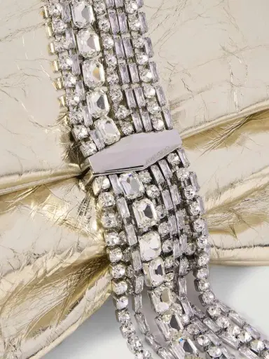Jimmy Choo Zandra Embellished Metallic Crinkled-leather Clutch | Thumbnail 4 Jimmy Choo Zandra Embellished Metallic Crinkled-leather Clutch | Thumbnail 4