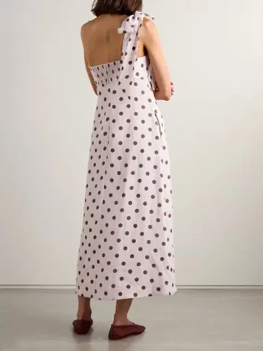 Zimmermann Acacia One-shoulder Bow-embellished Polka-dot Linen Midi Dress | Thumbnail 3 Zimmermann Acacia One-shoulder Bow-embellished Polka-dot Linen Midi Dress | Thumbnail 3