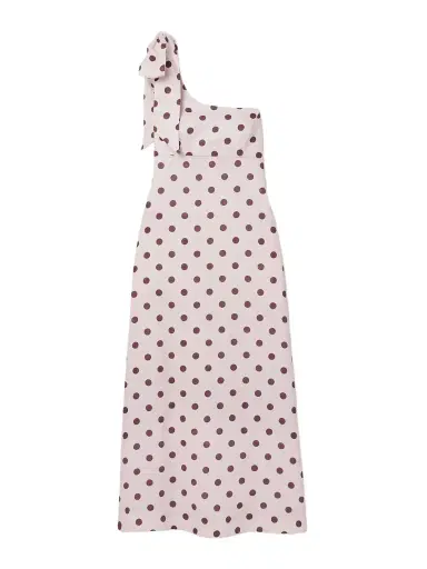 Zimmermann Acacia One-shoulder Bow-embellished Polka-dot Linen Midi Dress | Thumbnail 1 Zimmermann Acacia One-shoulder Bow-embellished Polka-dot Linen Midi Dress | Thumbnail 1