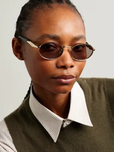 PRADA EYEWEAR Oval-frame Acetate And Gold-tone Sunglasses | Thumbnail 2 PRADA EYEWEAR Oval-frame Acetate And Gold-tone Sunglasses | Thumbnail 2