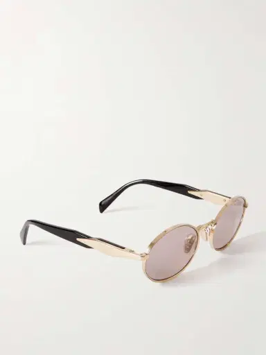 PRADA EYEWEAR Oval-frame Acetate And Gold-tone Sunglasses | Thumbnail 3 PRADA EYEWEAR Oval-frame Acetate And Gold-tone Sunglasses | Thumbnail 3