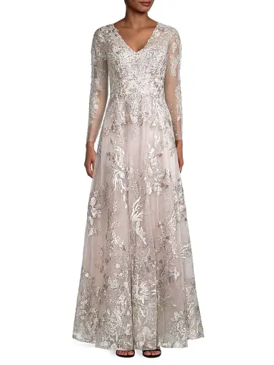 Mac Duggal Women's Embroidered Lace Gown - Vintage Lilac | Thumbnail 2 Mac Duggal Women's Embroidered Lace Gown - Vintage Lilac | Thumbnail 2