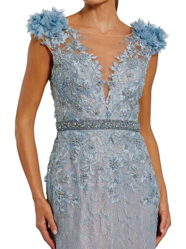 Mac Duggal Women's Beaded Lace Gown - Powder Blue | Thumbnail 4 Mac Duggal Women's Beaded Lace Gown - Powder Blue | Thumbnail 4