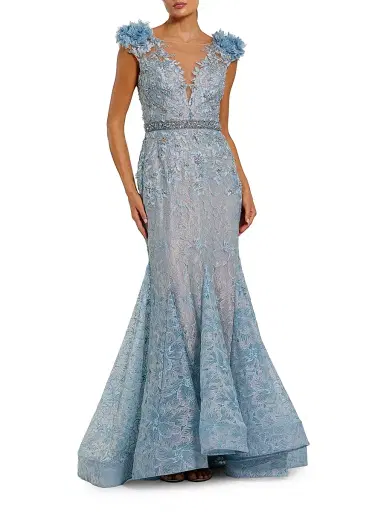 Mac Duggal Women's Beaded Lace Gown - Powder Blue | Thumbnail 1 Mac Duggal Women's Beaded Lace Gown - Powder Blue | Thumbnail 1