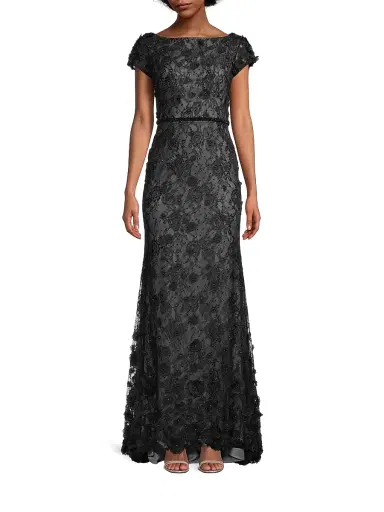 Mac Duggal Women's Beaded & Embroidered Lace Gown - Blush | Thumbnail 2 Mac Duggal Women's Beaded & Embroidered Lace Gown - Blush | Thumbnail 2