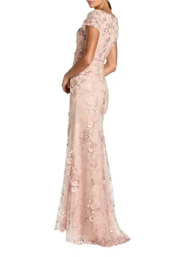 Mac Duggal Women's Beaded & Embroidered Lace Gown - Blush | Thumbnail 3 Mac Duggal Women's Beaded & Embroidered Lace Gown - Blush | Thumbnail 3