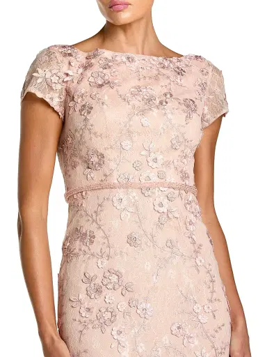 Mac Duggal Women's Beaded & Embroidered Lace Gown - Blush | Thumbnail 4 Mac Duggal Women's Beaded & Embroidered Lace Gown - Blush | Thumbnail 4