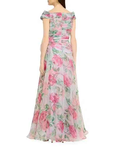 Teri Jon by Rickie Freeman Women's Floral Organza Tulle A-Line Gown - Lavender Multi - Size 6 | Thumbnail 4 Teri Jon by Rickie Freeman Women's Floral Organza Tulle A-Line Gown - Lavender Multi - Size 6 | Thumbnail 4