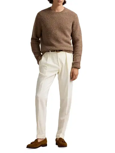 Polo Ralph Lauren Men's Suede-Patch Knit Sweater - Copper Melange | Thumbnail 2 Polo Ralph Lauren Men's Suede-Patch Knit Sweater - Copper Melange | Thumbnail 2