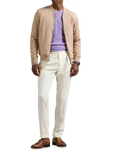 Polo Ralph Lauren Men's Hybrid Wool Full-Zip Sweater - Dune Melange | Thumbnail 2 Polo Ralph Lauren Men's Hybrid Wool Full-Zip Sweater - Dune Melange | Thumbnail 2
