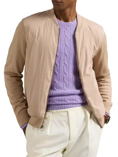 Polo Ralph Lauren Men's Hybrid Wool Full-Zip Sweater - Dune Melange | Thumbnail 3 Polo Ralph Lauren Men's Hybrid Wool Full-Zip Sweater - Dune Melange | Thumbnail 3
