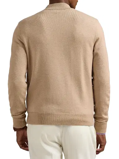 Polo Ralph Lauren Men's Hybrid Wool Full-Zip Sweater - Dune Melange | Thumbnail 4 Polo Ralph Lauren Men's Hybrid Wool Full-Zip Sweater - Dune Melange | Thumbnail 4