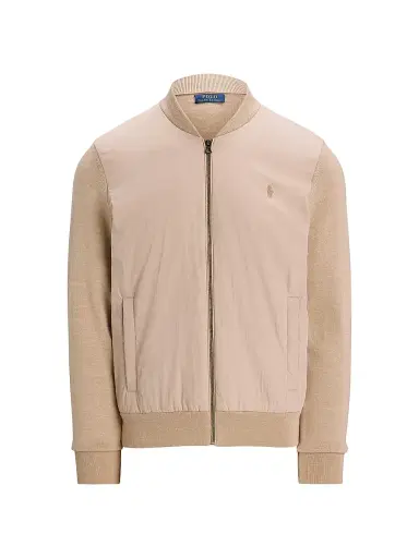 Polo Ralph Lauren Men's Hybrid Wool Full-Zip Sweater - Dune Melange | Thumbnail 1 Polo Ralph Lauren Men's Hybrid Wool Full-Zip Sweater - Dune Melange | Thumbnail 1