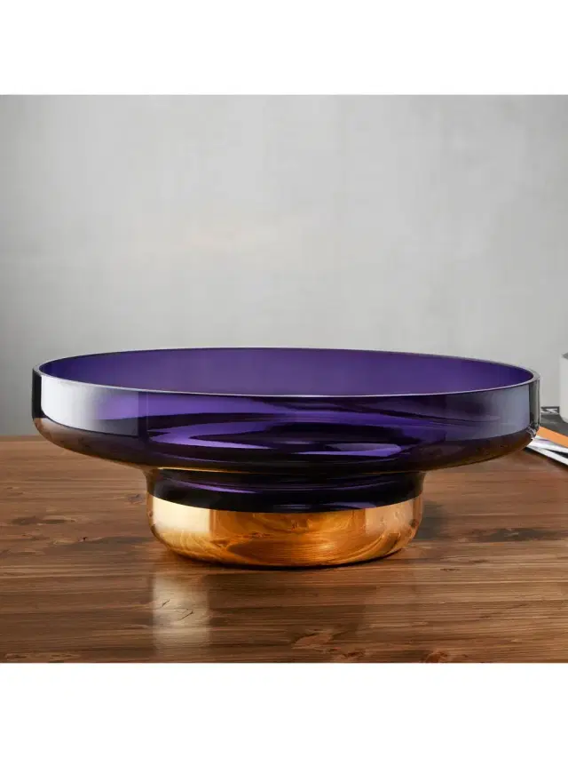 Crystal & 24K Gold Contoured Bowl - Gold Crystal & 24K Gold Contoured Bowl - Gold