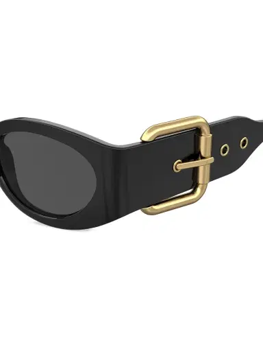 Moschino Women's MOS154/S 53MM Oval Buckle Sunglasses - Black Gold Grey | Thumbnail 2 Moschino Women's MOS154/S 53MM Oval Buckle Sunglasses - Black Gold Grey | Thumbnail 2
