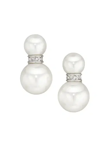 Kenneth Jay Lane Women's Double Pearl Drop Earrings - Pearl | Thumbnail 2 Kenneth Jay Lane Women's Double Pearl Drop Earrings - Pearl | Thumbnail 2
