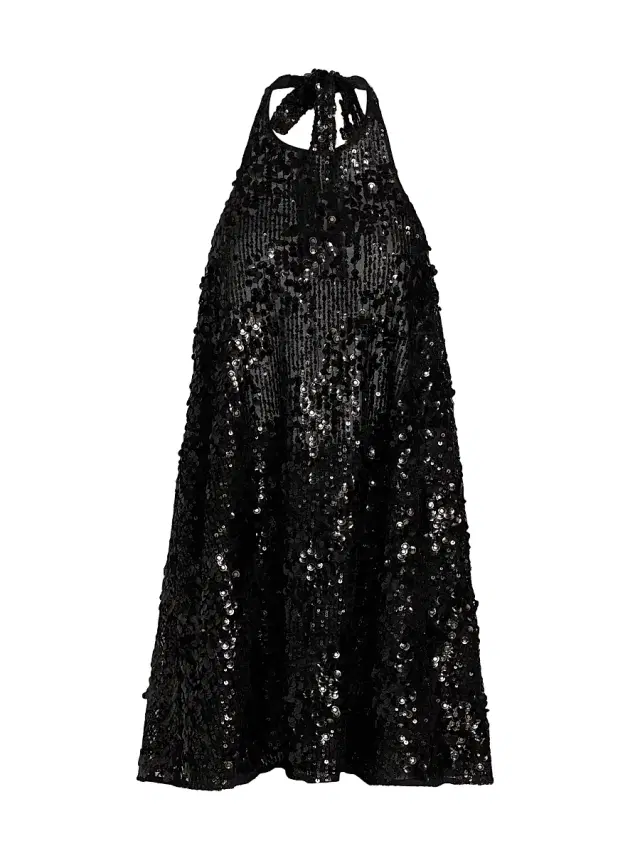 Women's Winston Sequined Halter Minidress - Black Women's Winston Sequined Halter Minidress - Black