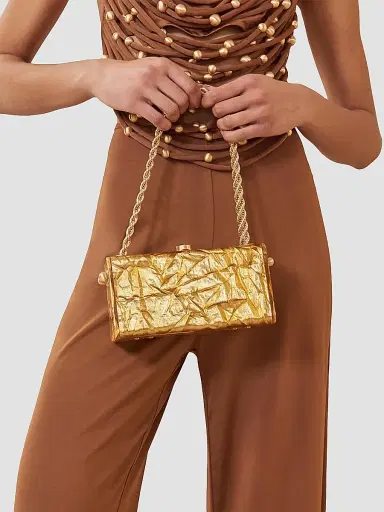 Cult Gaia Women's Hajar Acrylic Shoulder Bag - Gold | Thumbnail 2 Cult Gaia Women's Hajar Acrylic Shoulder Bag - Gold | Thumbnail 2
