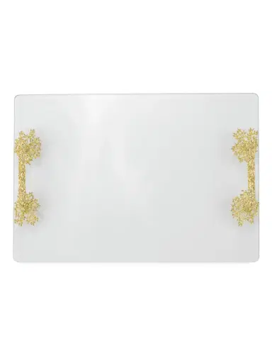 Olivia Riegel Nature-Inspired Isadora Glass Tray - Gold | Thumbnail 1 Olivia Riegel Nature-Inspired Isadora Glass Tray - Gold | Thumbnail 1