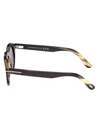 TOM FORD Men's 47MM Round Sunglasses - Brown Striped Brown | Thumbnail 4 TOM FORD Men's 47MM Round Sunglasses - Brown Striped Brown | Thumbnail 4