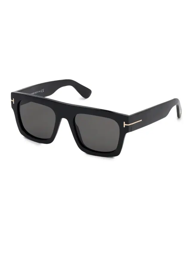 Men's Fausto 53MM Square Sunglasses - Shiny Black Smoke Men's Fausto 53MM Square Sunglasses - Shiny Black Smoke