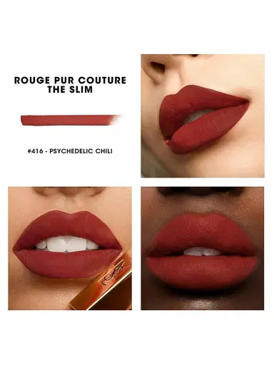 Yves Saint Laurent Women's Rouge Pur Couture The Slim Matte Lipstick - 416 Psychedelic Chili | Thumbnail 13 Yves Saint Laurent Women's Rouge Pur Couture The Slim Matte Lipstick - 416 Psychedelic Chili | Thumbnail 13