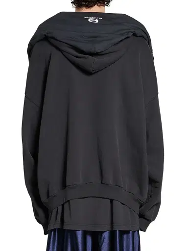 Balenciaga Men's Unity Sports Icon Incognito Oversized Zip-Up Hoodie - Dark Blue | Thumbnail 3 Balenciaga Men's Unity Sports Icon Incognito Oversized Zip-Up Hoodie - Dark Blue | Thumbnail 3