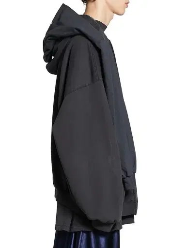 Balenciaga Men's Unity Sports Icon Incognito Oversized Zip-Up Hoodie - Dark Blue | Thumbnail 4 Balenciaga Men's Unity Sports Icon Incognito Oversized Zip-Up Hoodie - Dark Blue | Thumbnail 4