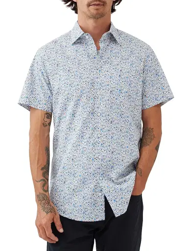 Rodd & Gunn Men's Gale Street Floral Short-Sleeve Shirt - Snow - Size XXL | Thumbnail 3 Rodd & Gunn Men's Gale Street Floral Short-Sleeve Shirt - Snow - Size XXL | Thumbnail 3