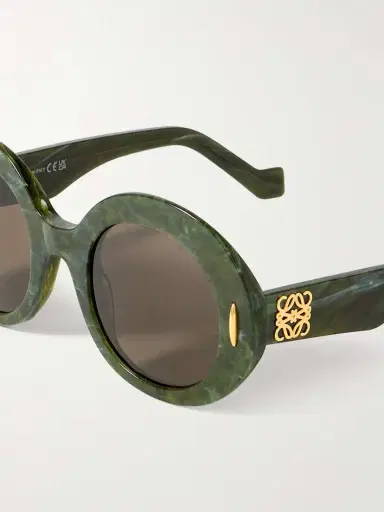 Loewe Round-frame Marbled Acetate Sunglasses | Thumbnail 4 Loewe Round-frame Marbled Acetate Sunglasses | Thumbnail 4