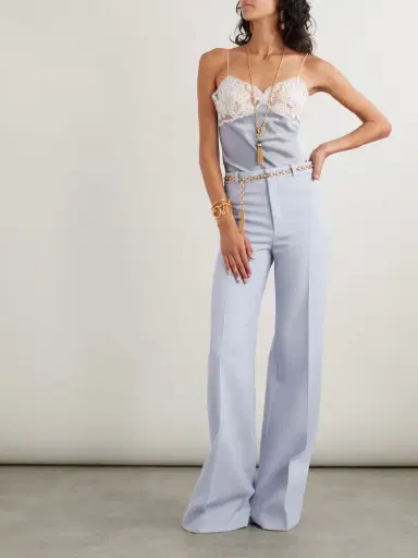 Chloé Wool Grain De Poudre Flared Pants | Thumbnail 2 Chloé Wool Grain De Poudre Flared Pants | Thumbnail 2
