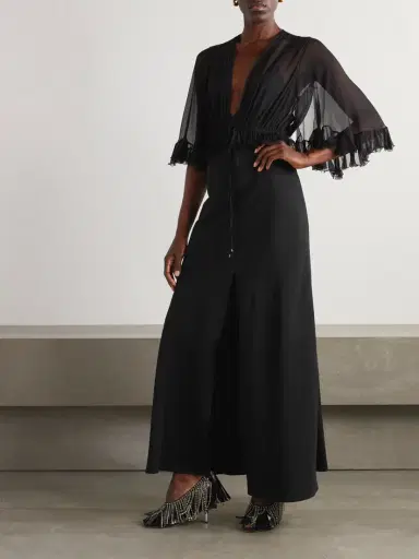 Chloé Ruffled Silk-crepon And Crepe Maxi Dress | Thumbnail 2 Chloé Ruffled Silk-crepon And Crepe Maxi Dress | Thumbnail 2