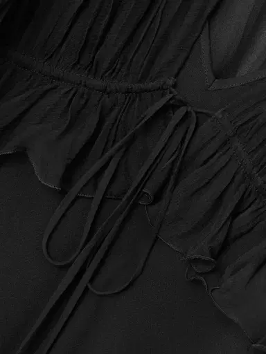 Chloé Ruffled Silk-crepon And Crepe Maxi Dress | Thumbnail 4 Chloé Ruffled Silk-crepon And Crepe Maxi Dress | Thumbnail 4
