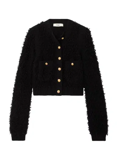 Chloé Wool And Silk-blend Bouclé Cardigan | Thumbnail 1 Chloé Wool And Silk-blend Bouclé Cardigan | Thumbnail 1