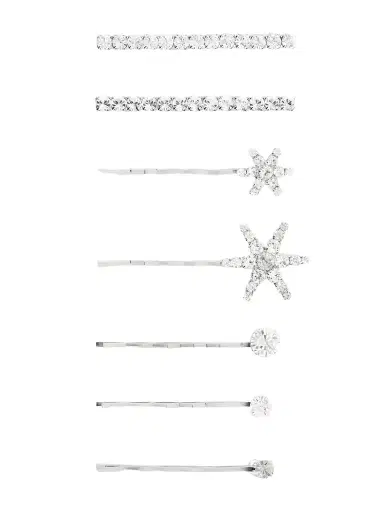 Jennifer Behr Luzia Set Of Seven Silver-tone Swarovski Crystal Hair Slides | Thumbnail 1 Jennifer Behr Luzia Set Of Seven Silver-tone Swarovski Crystal Hair Slides | Thumbnail 1