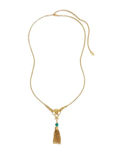 Chloé Bead-embellished Tassel Gold-tone Necklace | Thumbnail 1 Chloé Bead-embellished Tassel Gold-tone Necklace | Thumbnail 1