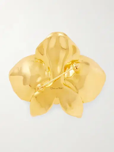Oscar de la Renta Orchid Gold-tone Brooch | Thumbnail 3 Oscar de la Renta Orchid Gold-tone Brooch | Thumbnail 3