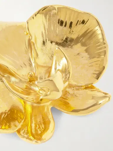 Oscar de la Renta Orchid Gold-tone Brooch | Thumbnail 4 Oscar de la Renta Orchid Gold-tone Brooch | Thumbnail 4